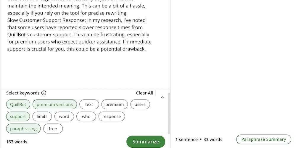 quillbot keywords